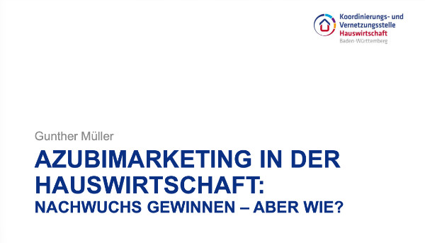 Folie von der Präsentation zum Azubimarketing in der Hauswirtschaft